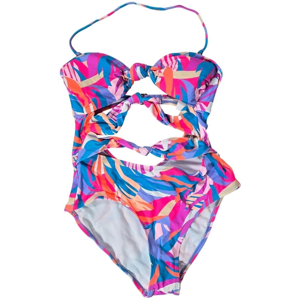 Salt + Cove Junior's‎ Tropical Breeze Knotted One Piece Swimsuit L NWT